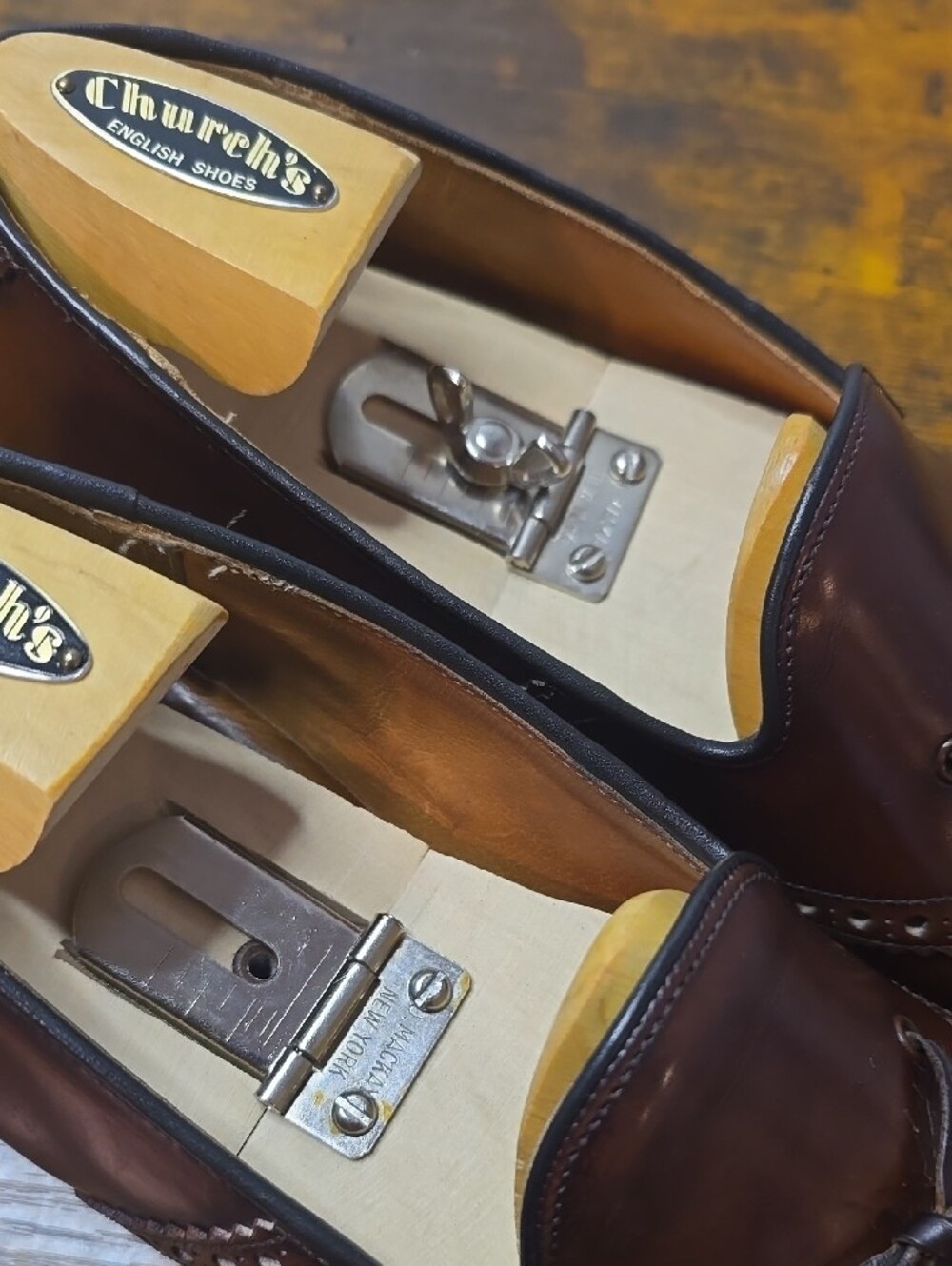 Church's Pre-Prada Belmont Oxford Last 69R UK 7.5D US 8.5 Burgundy + Trees - Picture 6 of 8
